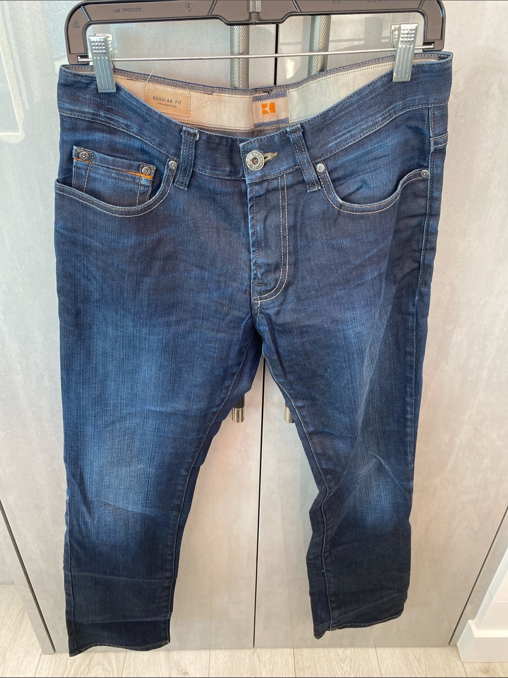 BOSS ORANGE Men’s Relaxed Jeans in Dark Blue Denim size 33/32